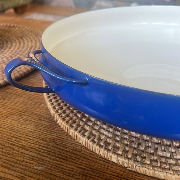 Vintage Mid-Century Dansk Blue 💙 Enamel Coated Cast Iron Kobenstyle Paella Pan - Picture 10 of 10